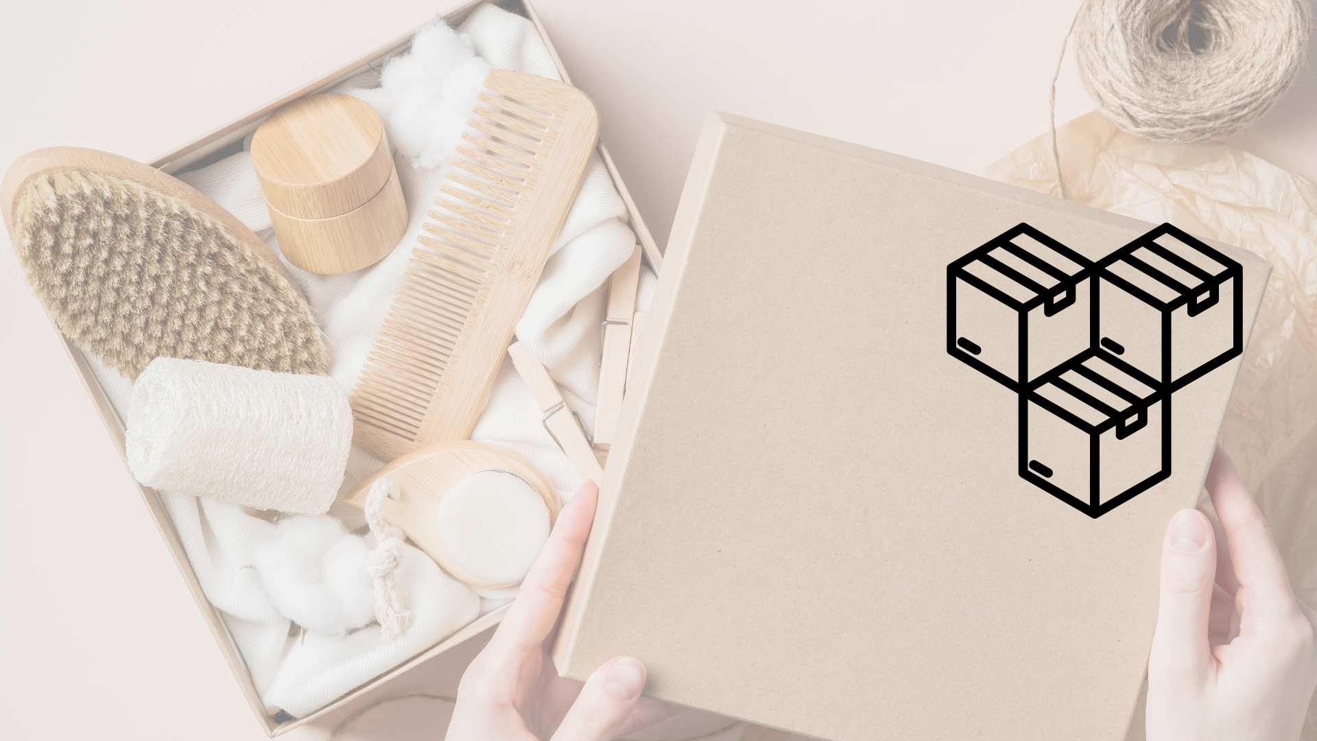 Caja de productos en un escritorio con la tapa abiertaa