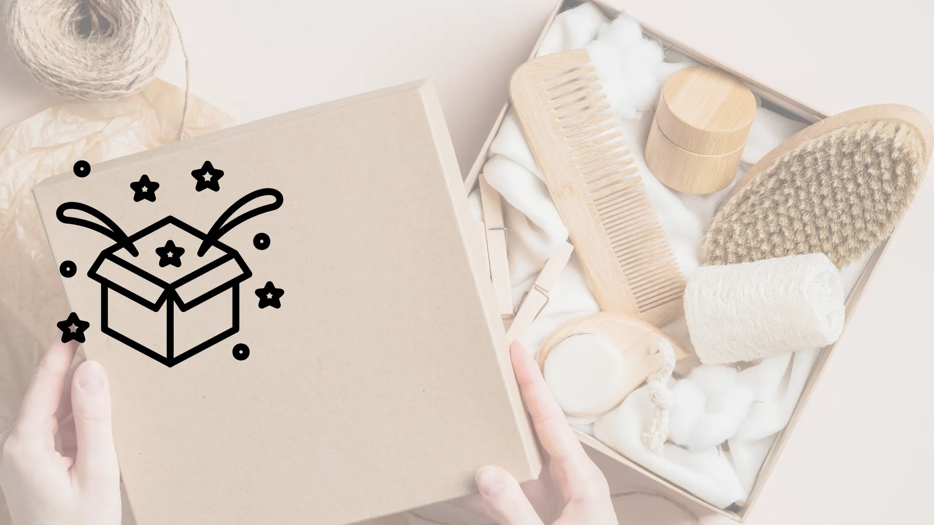 Caja de carton con productos de belleza