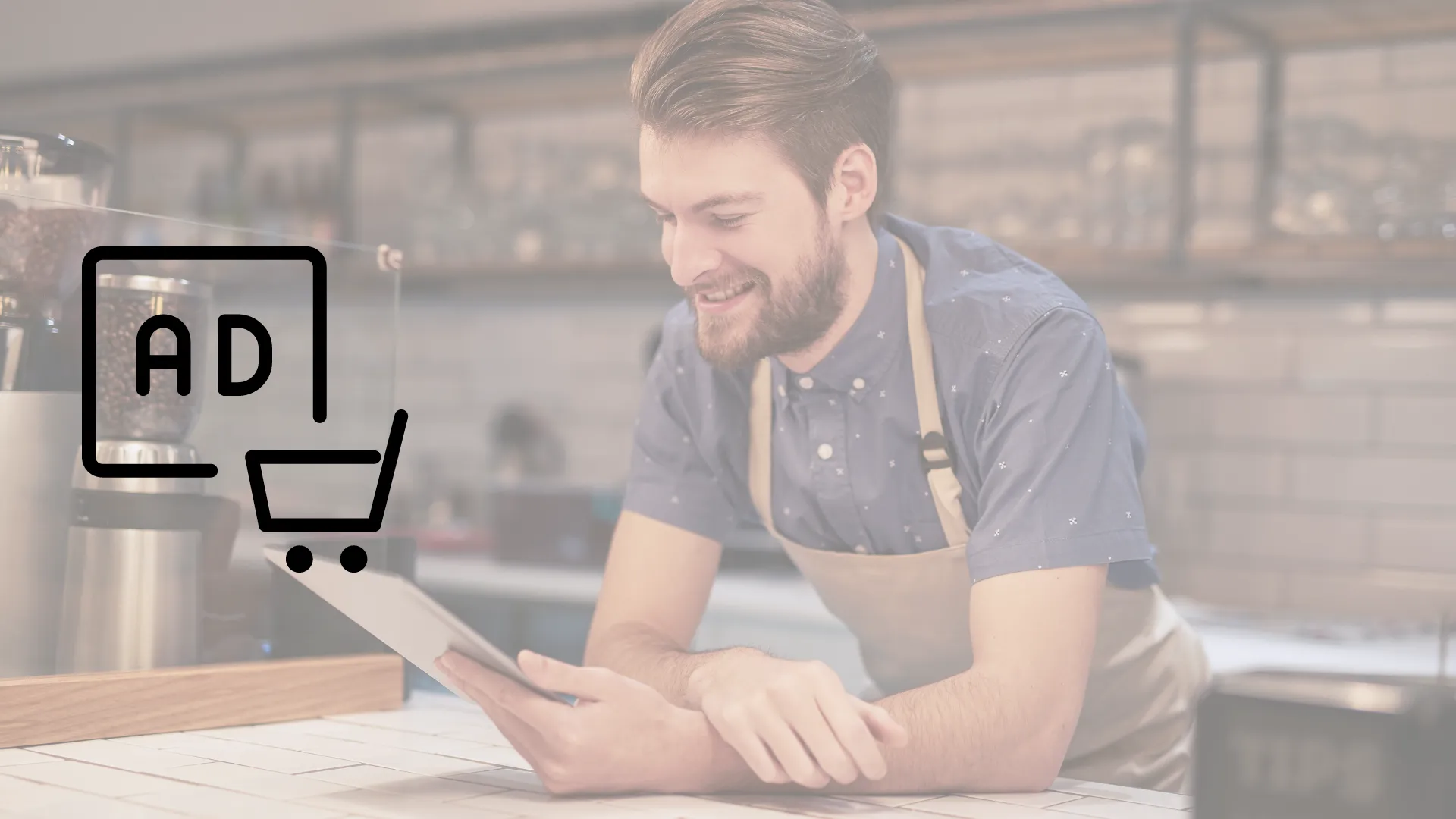 Hombre joven caucasico, vestido de emprendedor utilizando tablet