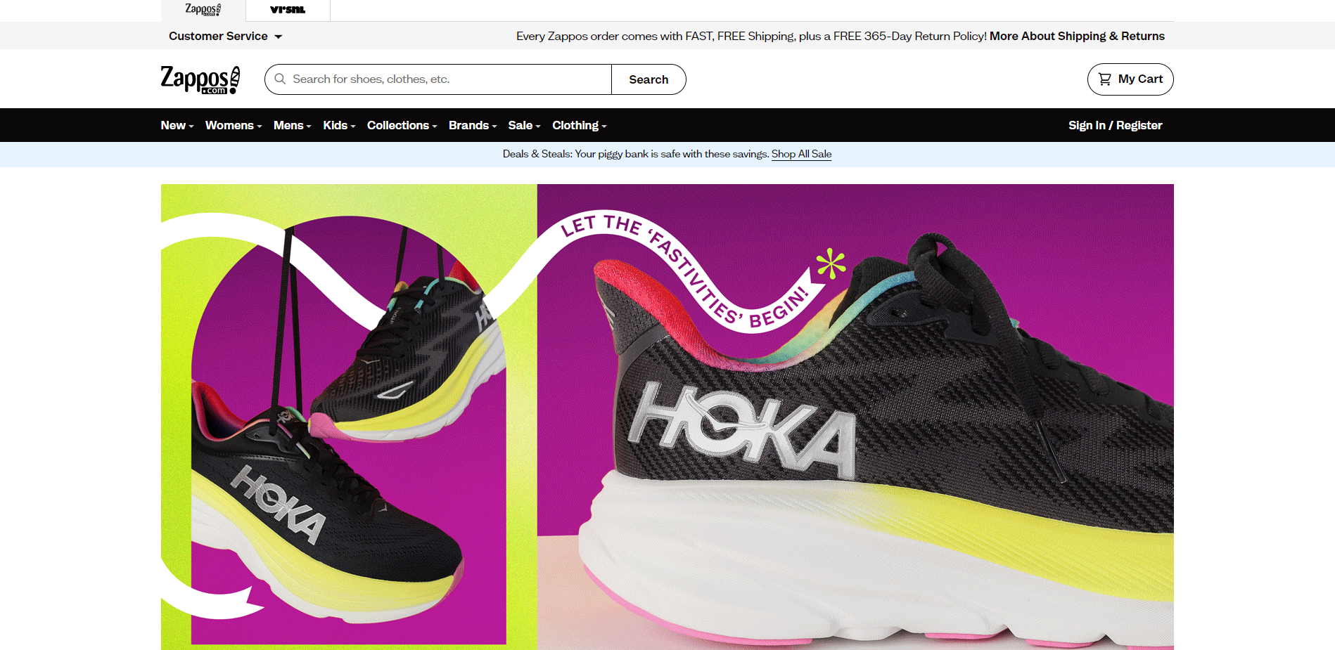 Pagina web de Zappos