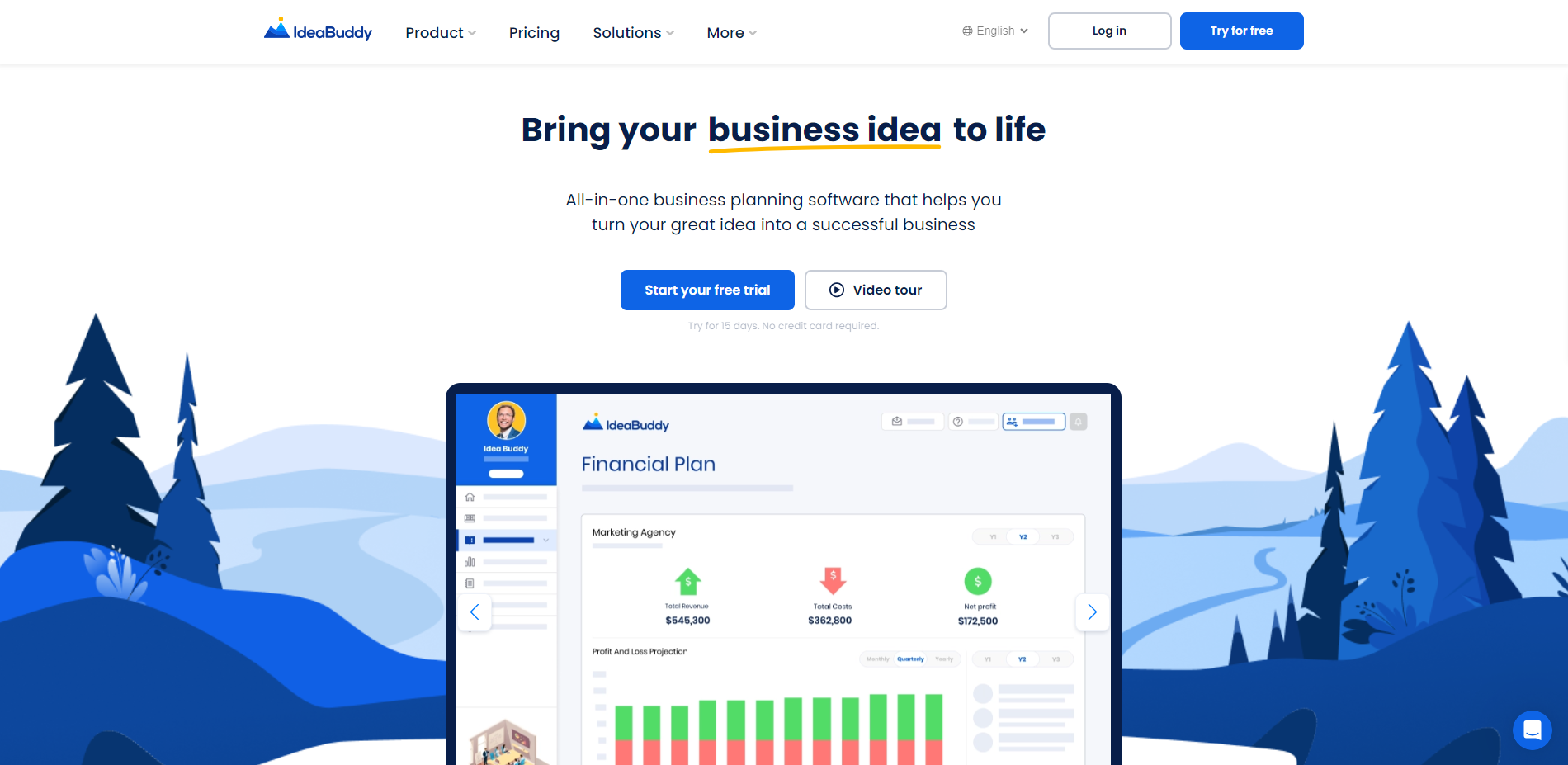 Screenshot de pagina web de IdeaBuddy