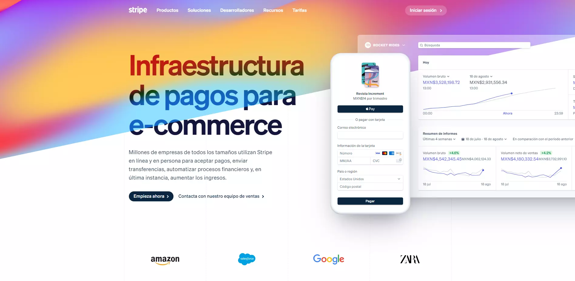 sitios web de stripe